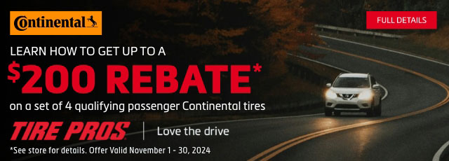 Continental Tire Rebate Banner