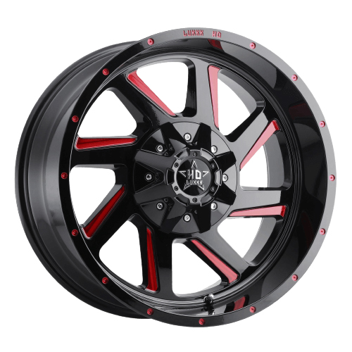 Luxxx HD Offroad LHD-14 Gloss Black With Red Milled