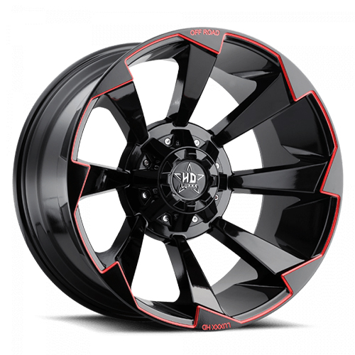 Luxxx HD Offroad LHD-16 Gloss Black With Red Milling