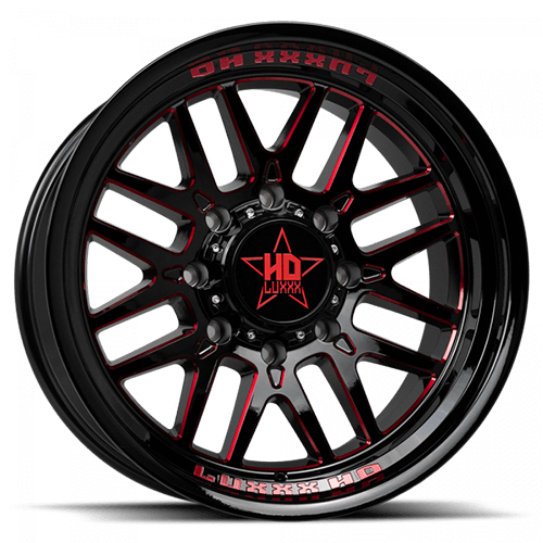 Luxxx HD Offroad LHD-20 Gloss Black With Red Milled