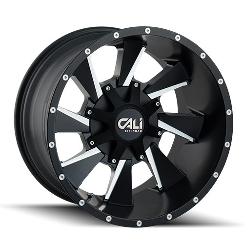 Cali Offroad Distorted 9106 Satin Black W/ Milled Spokes