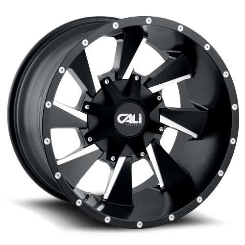 Cali Offroad Distorted 9106 Satin Black W/ Milled Spokes Photo