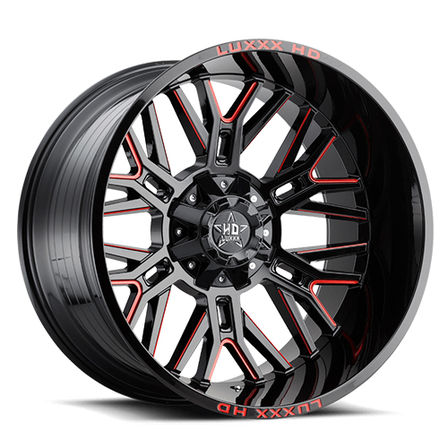 Luxxx HD Offroad LHD-25 Gloss Black With Red Milled Photo