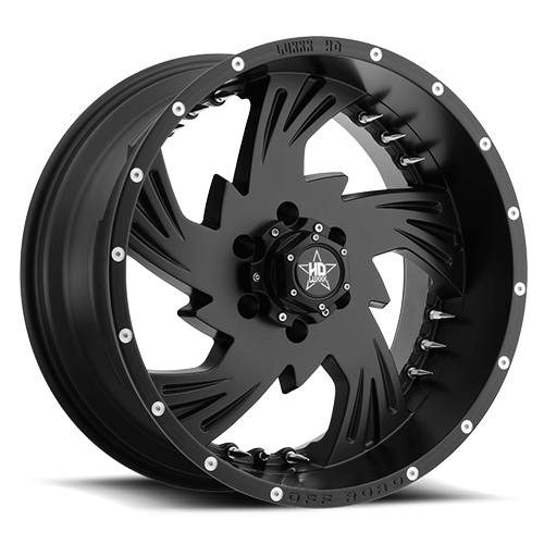 Luxxx HD Offroad LHD-7 Satin Black With Chrome Spike Rivets Photo