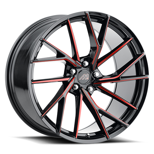 Mach Forged MF.4 Gloss Black With Red Machined Face Photo