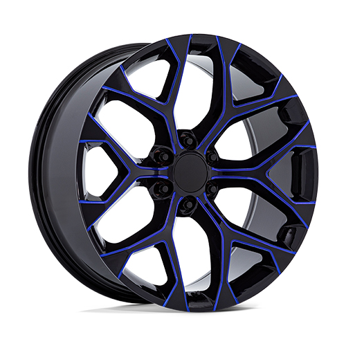 OE Performance PR176 Gloss Black Machined With Blue Milling Photo