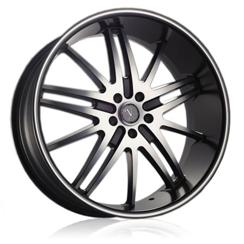 Velocity Wheel VW910 Black Machined w/ Machined Lip Photo